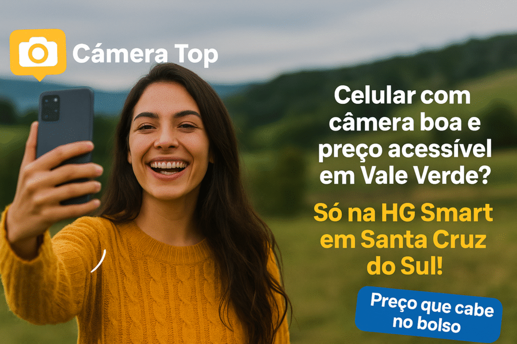 Celular com câmera boa e preço acessível em Vale Verde? Só na HG Smart em Santa Cruz do Sul! MOTO