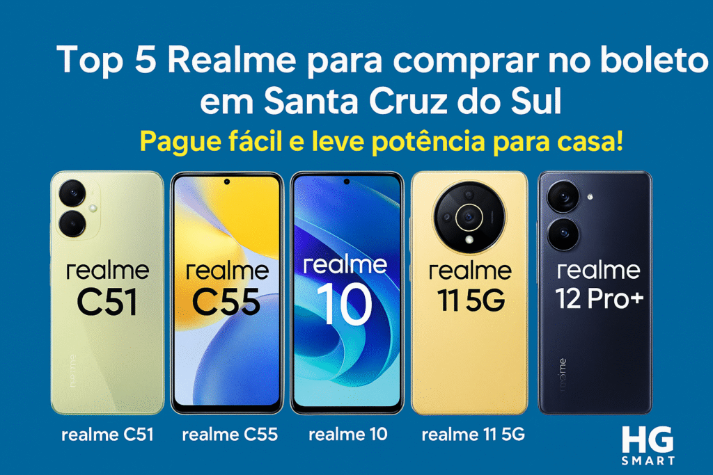 Top 5 Realme para comprar no boleto em Santa Cruz do Sul – Pague fácil e leve potência para casa! TOP 5