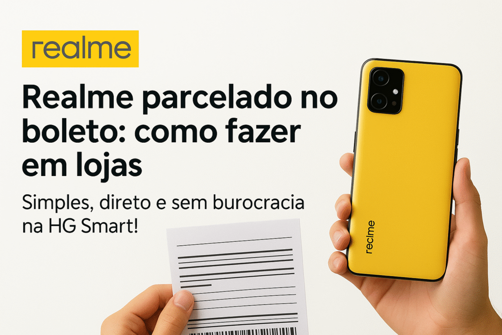 Realme parcelado no boleto: como fazer em lojas de Santa Cruz do Sul – Simples, direto e sem burocracia na HG Smart! BOLETO
